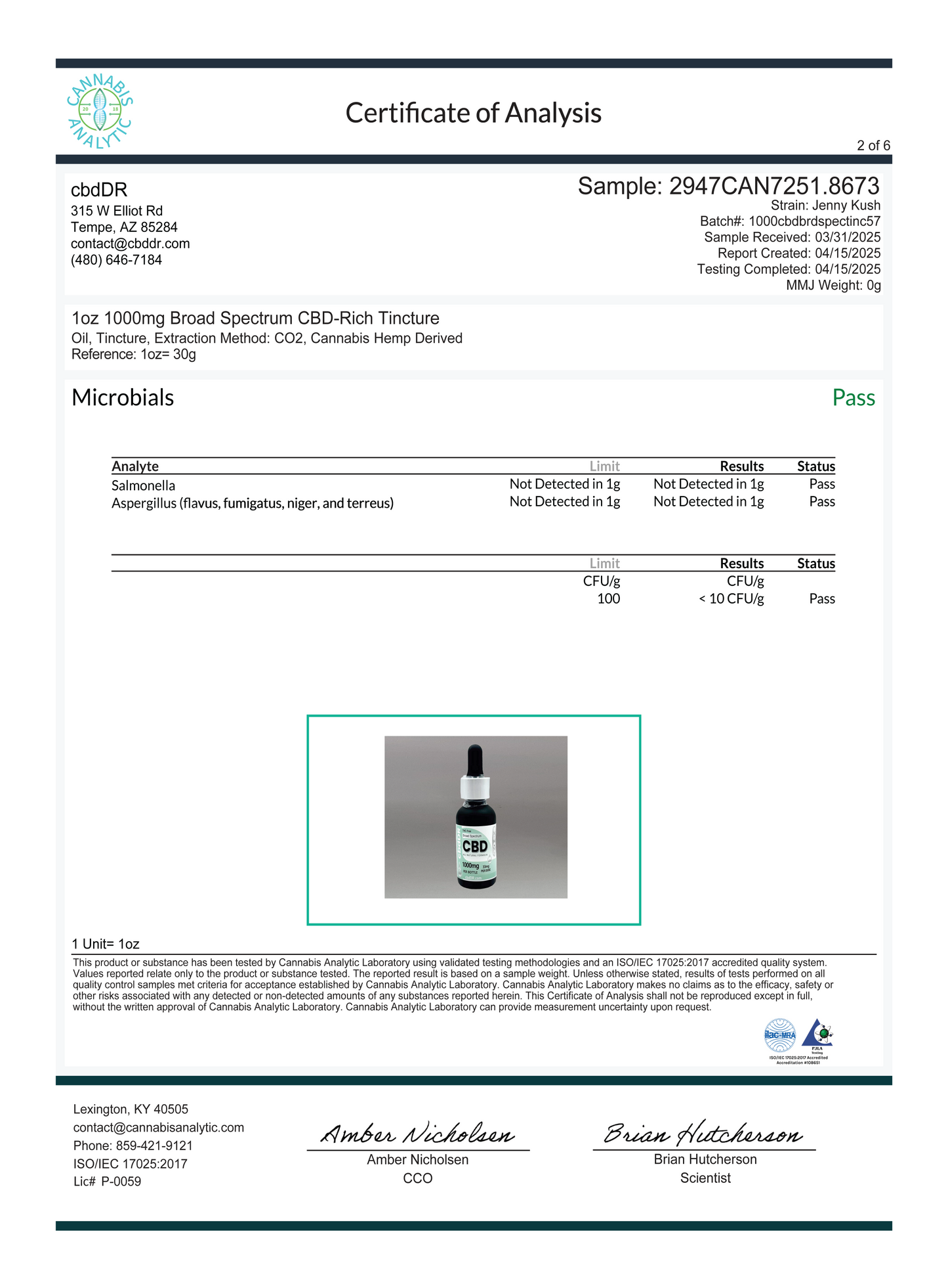 1000mg CBD-Rich Tincture