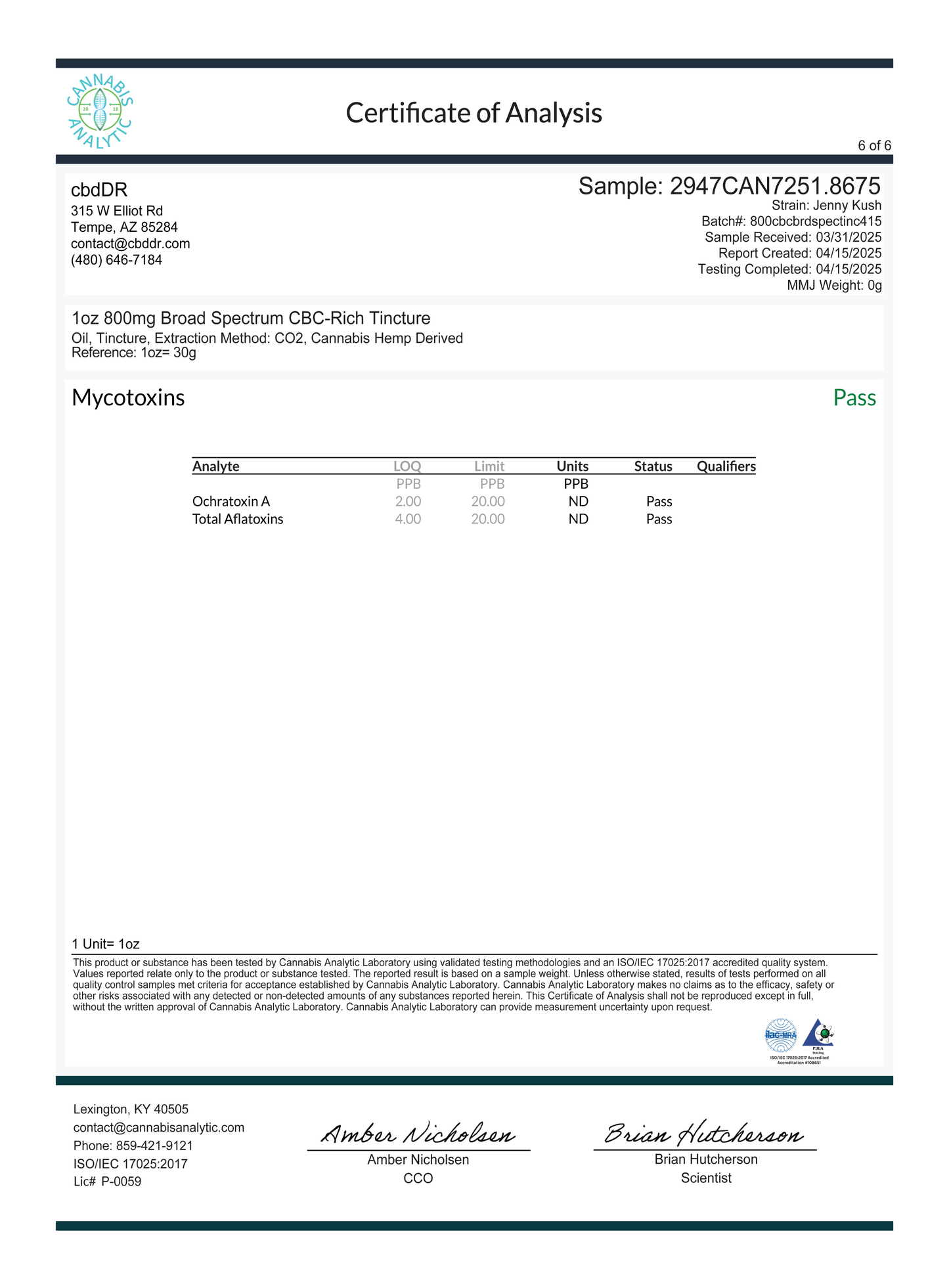 800mg CBC-Rich Tincture Anxiety & Stress Relief