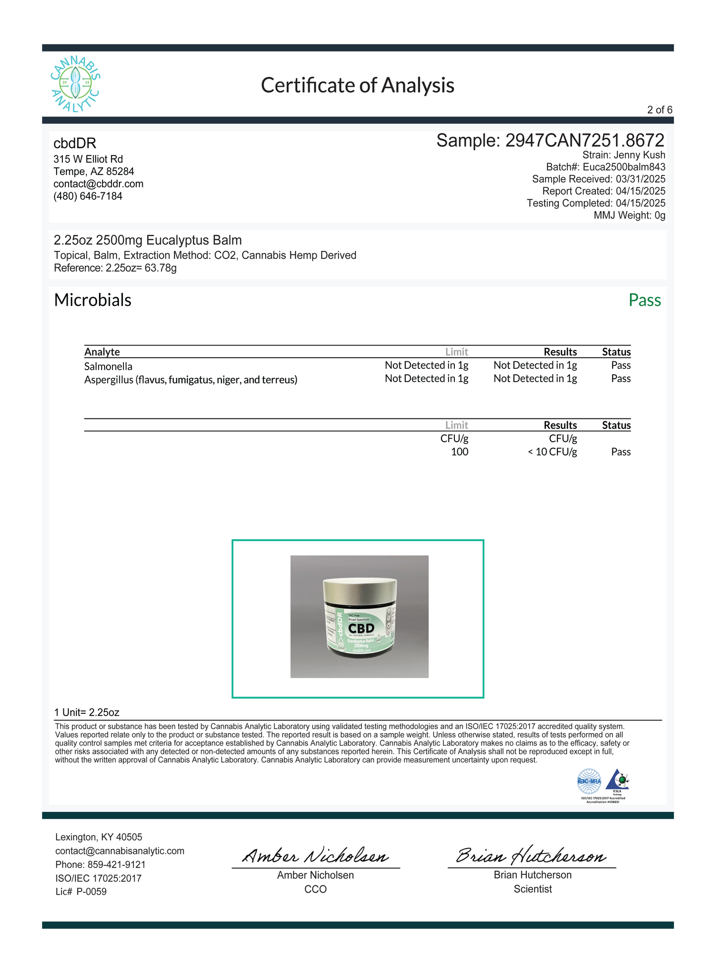 2500mg Eucalyptus Soothing Balm