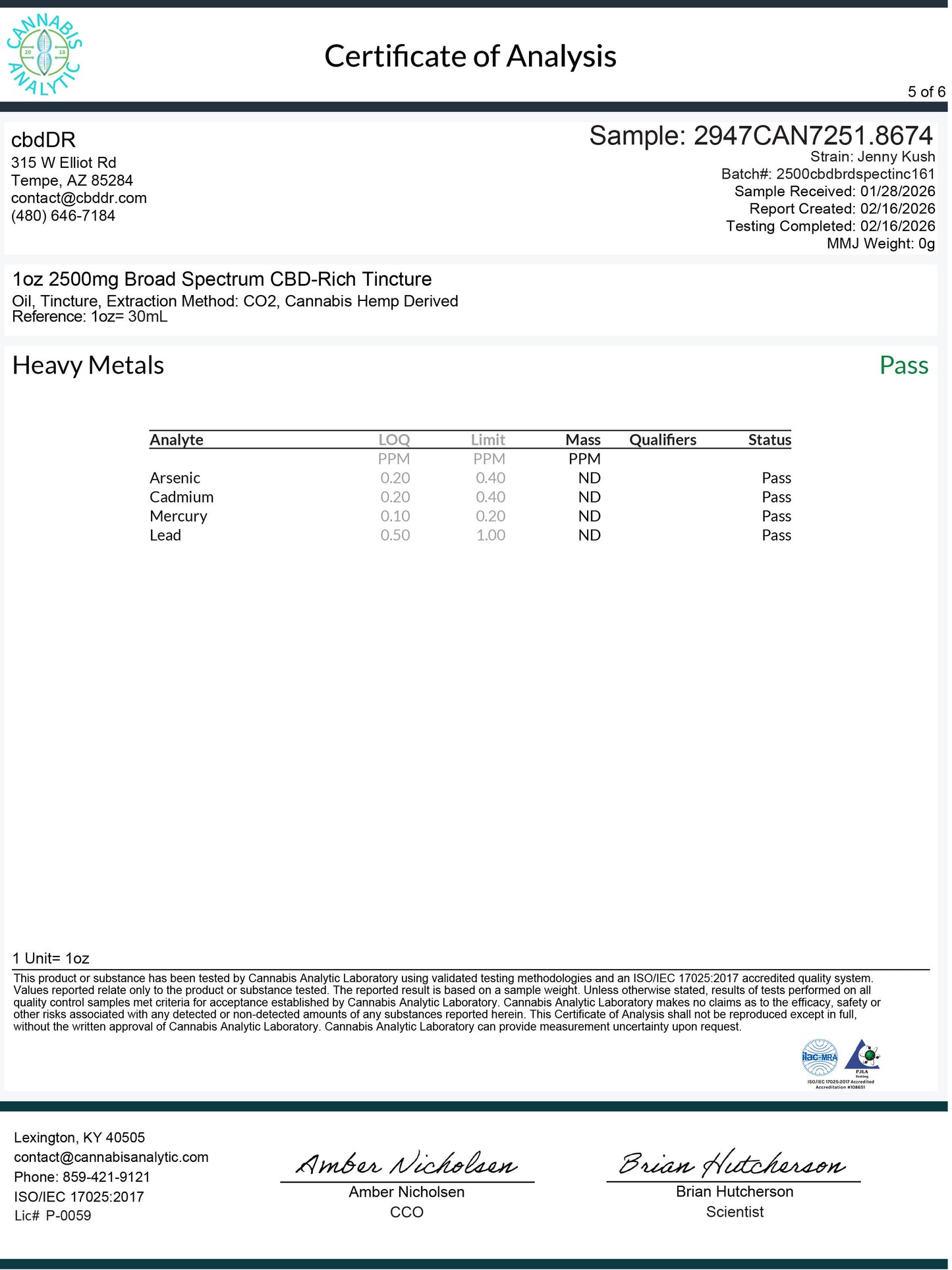 2500mg CBD-Rich Tincture | Maximum Strength Broad Spectrum | Zero THC